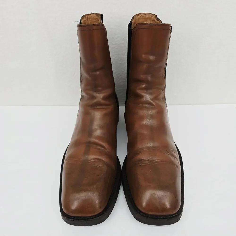Dries Van Noten Men's Chelsea Leather Boots Brown 44